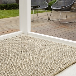 White Wool and Jute Rugs:- 2 Sizes Available